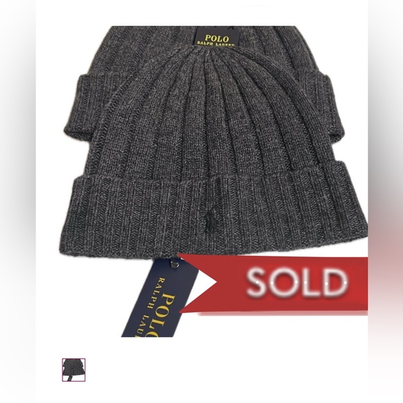 Polo by Ralph Lauren Charcoal Ribbed Beanie